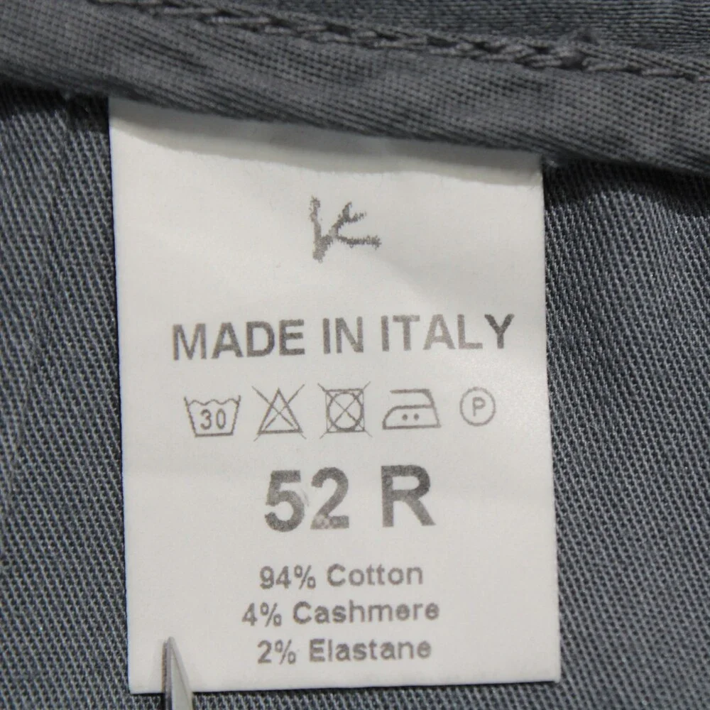 Isaia NWT 5 Pocket Jean Cut Pants Size 52 (US 36) Regular Gray Cotton & Cashmere